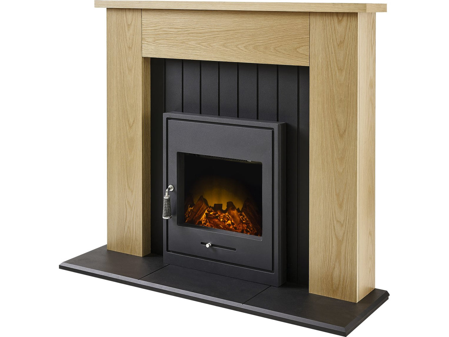 Adam Chessington Fireplace Suite Oak + Oslo Electric Fire, 48"