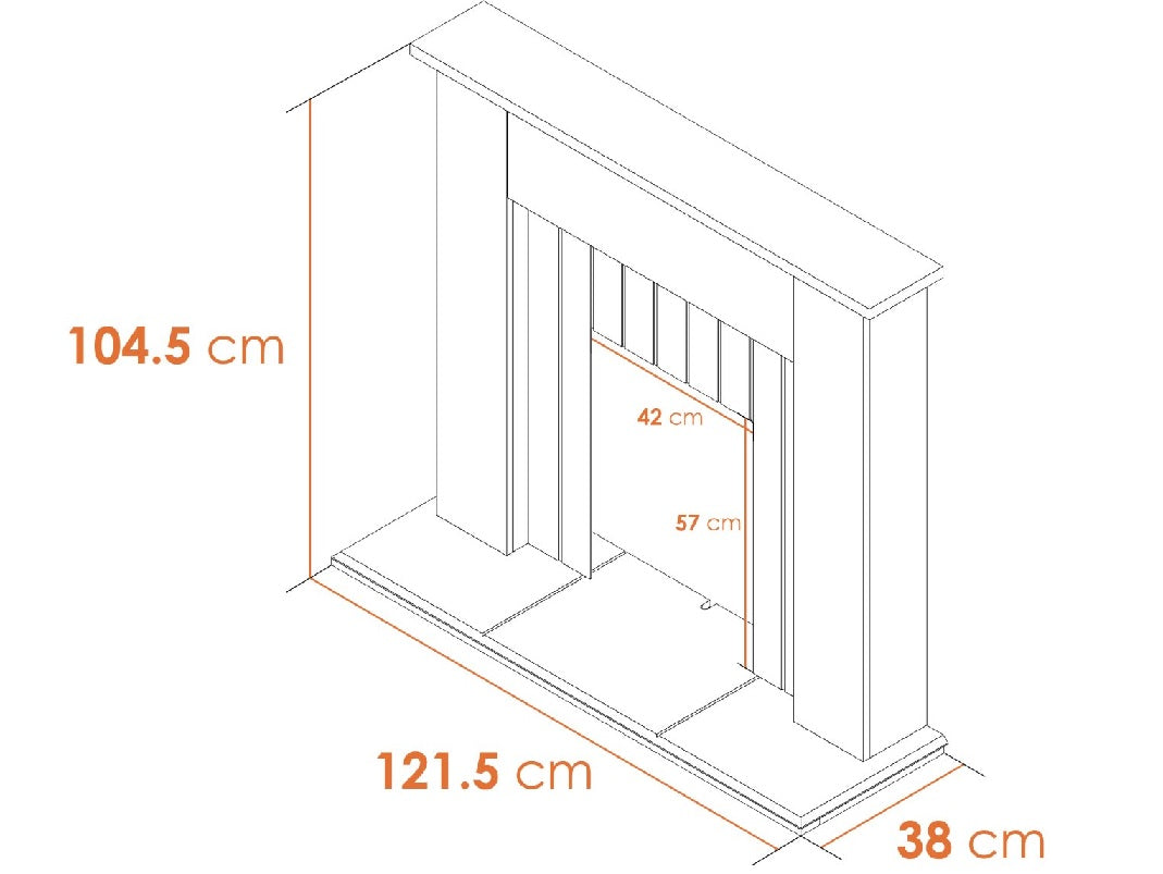 Adam Chessington Fireplace in Pure White, 48 Inch
