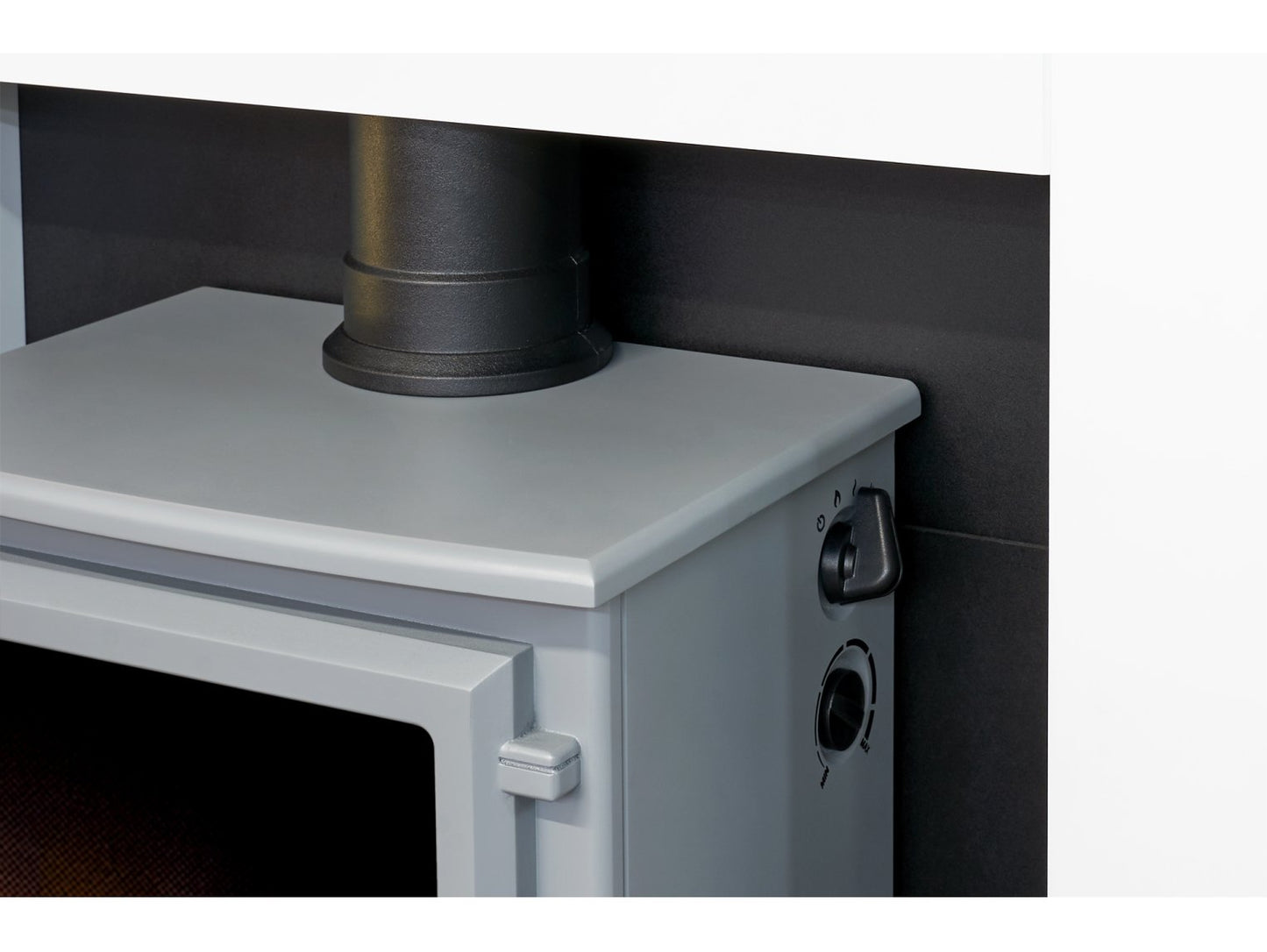 Adam Chester Fireplace Pure White + Hudson Electric Stove Grey, 39"