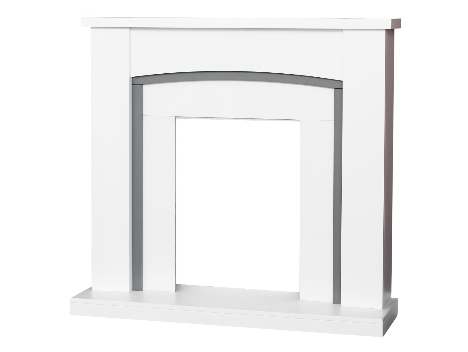 Adam Chilton Fireplace Pure White and Grey, 39"