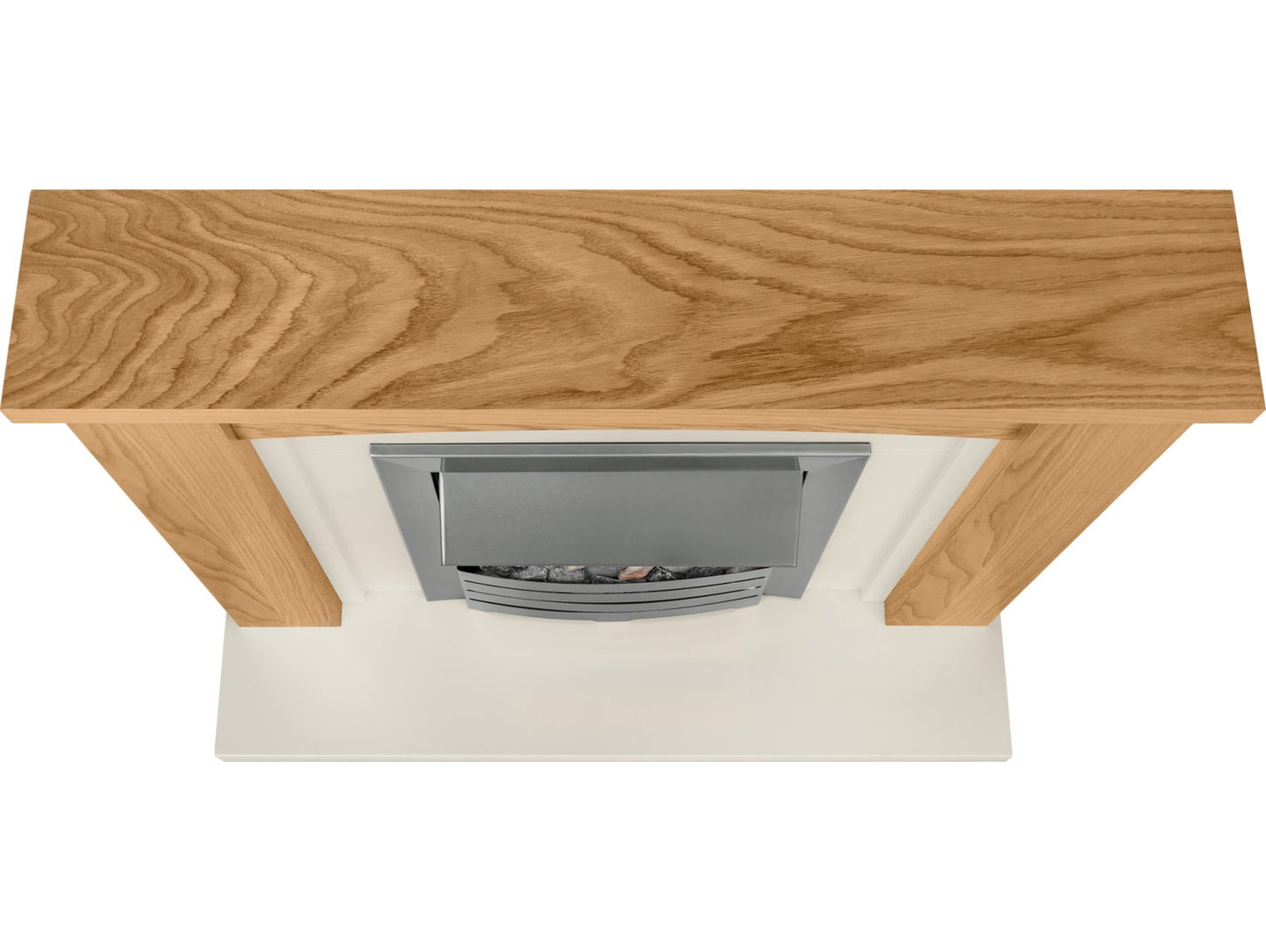 Adam Chilton Fireplace Suite Oak + Helios Electric Fire Brushed Steel, 39"
