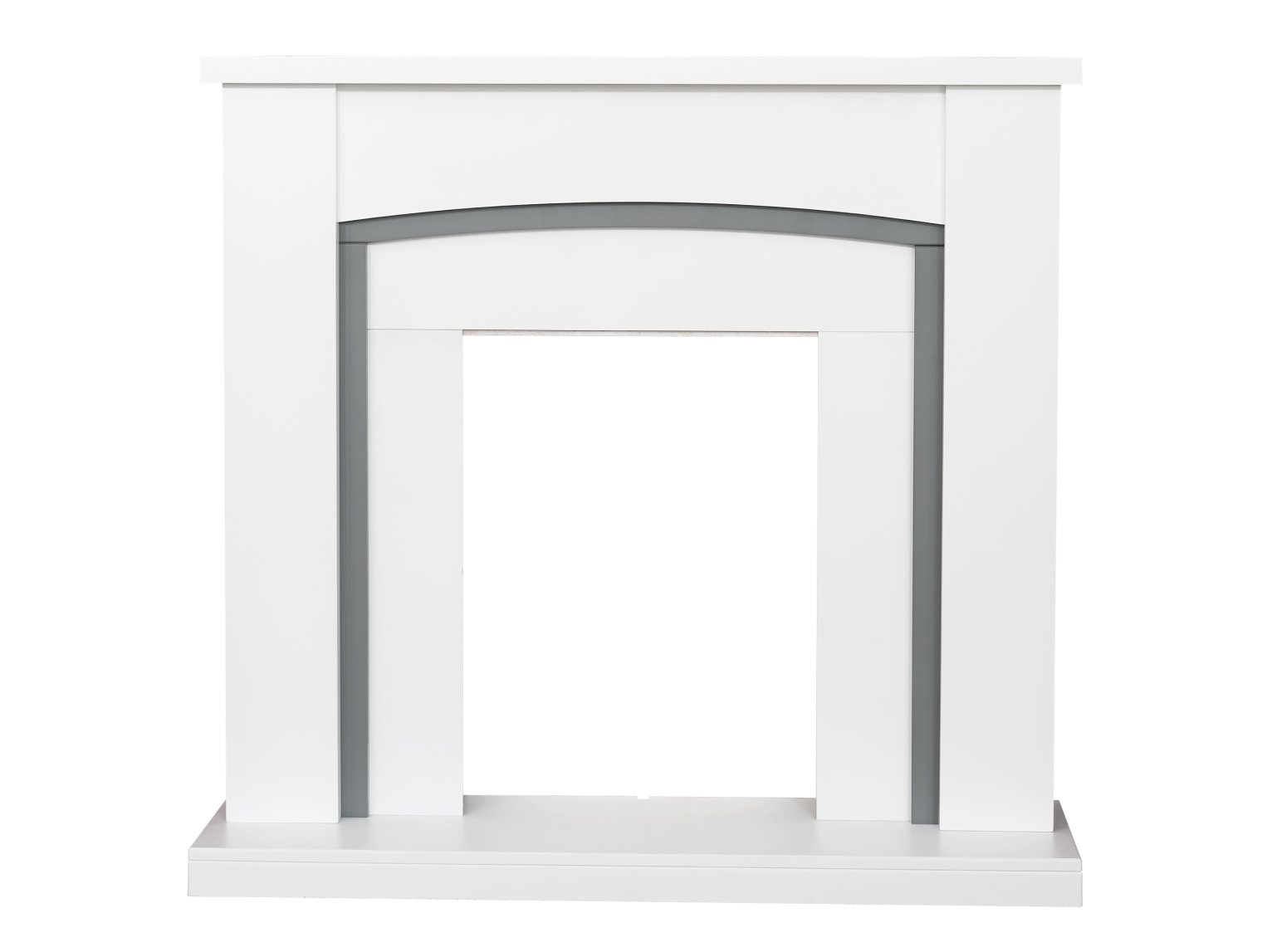 Adam Chilton Fireplace in Pure White and Grey, 39 Inch
