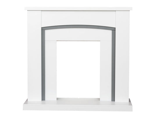 Adam Chilton Fireplace in Pure White and Grey, 39 Inch