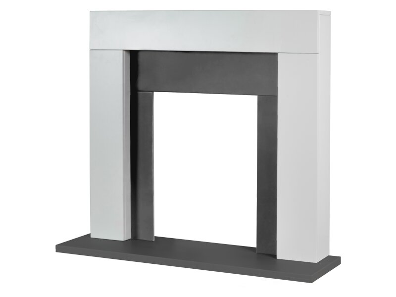 Adam Dakota/ Ferndown Fireplace Pure White & Grey, 39"