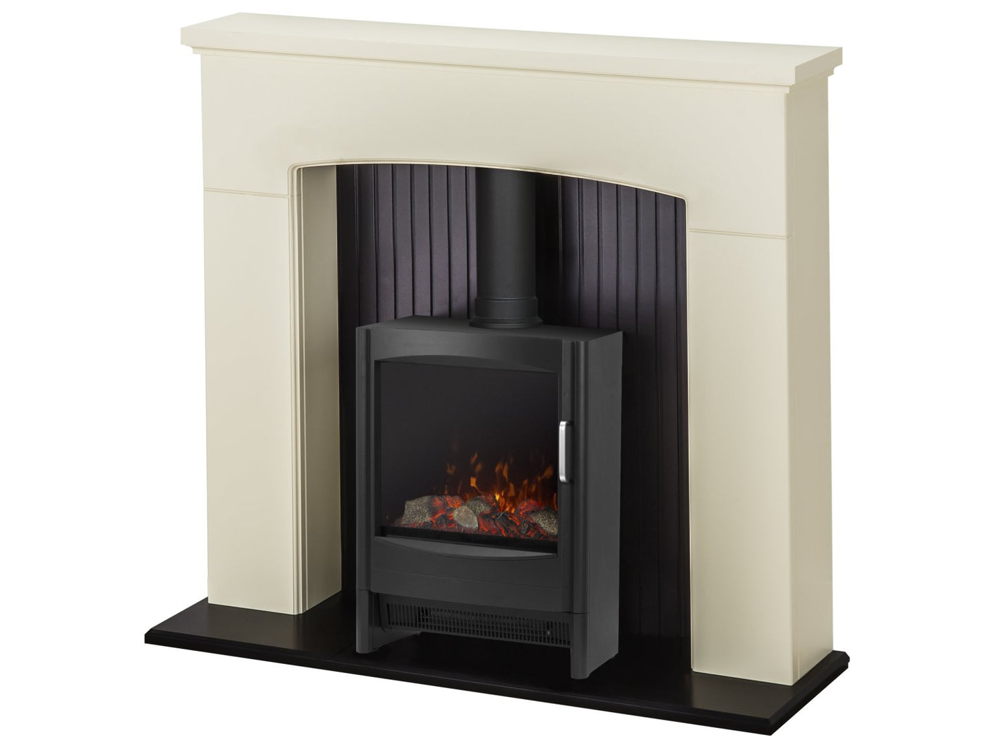 Adam Derwent Stove Suite Cream + Keston Electric Stove Black, 48"