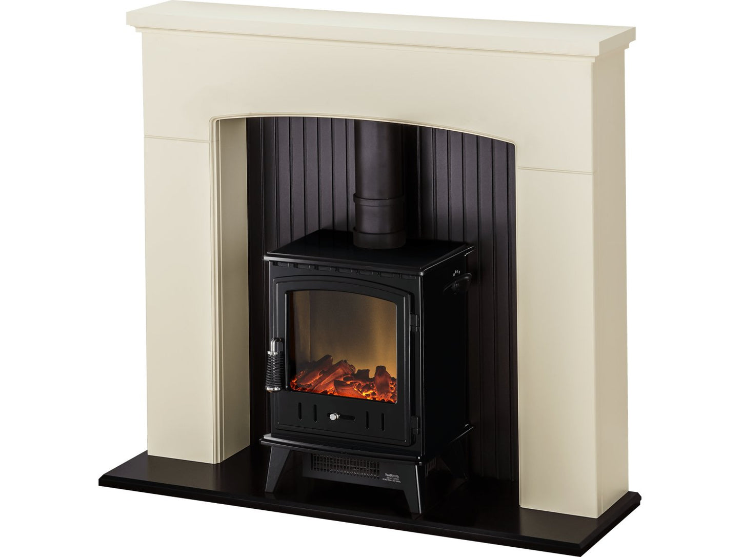 Adam Derwent Stove Suite Cream + Aviemore Electric Stove Black Enamel 48"