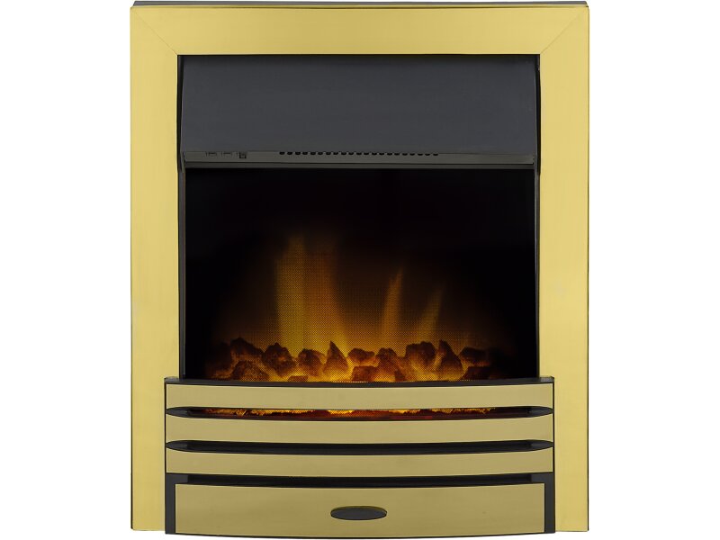 Adam Eclipse Electric Fire Brass with Remote Control