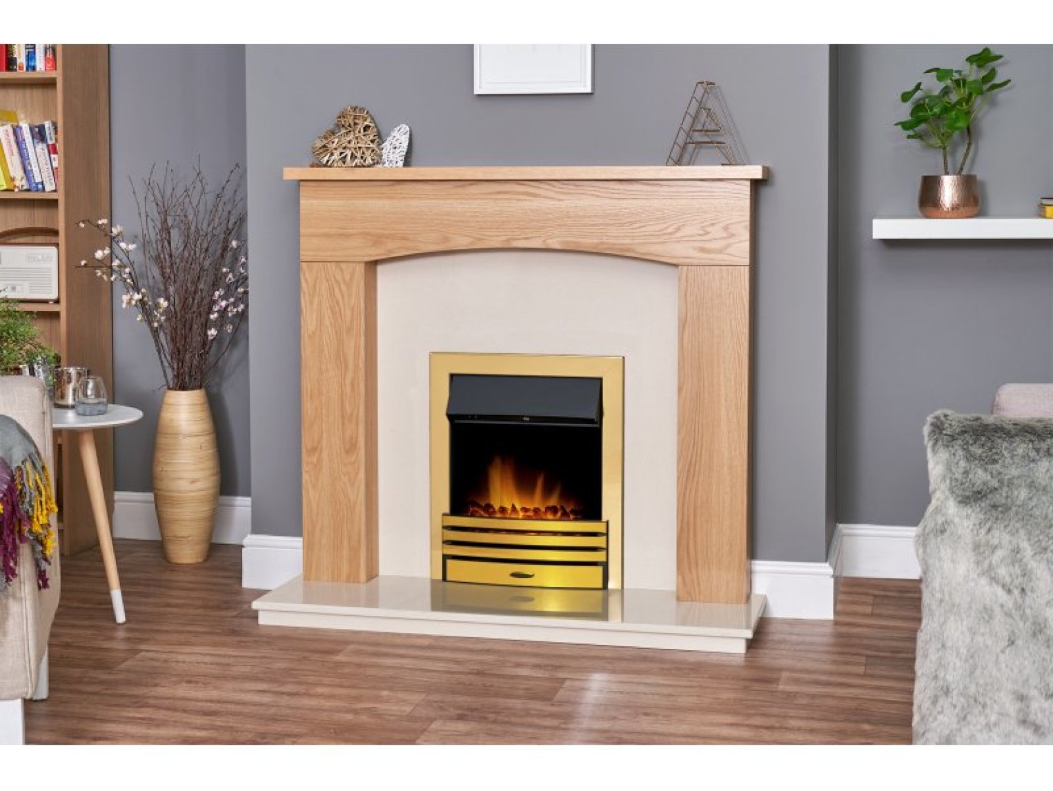 Adam Eclipse Electric Fire Brass