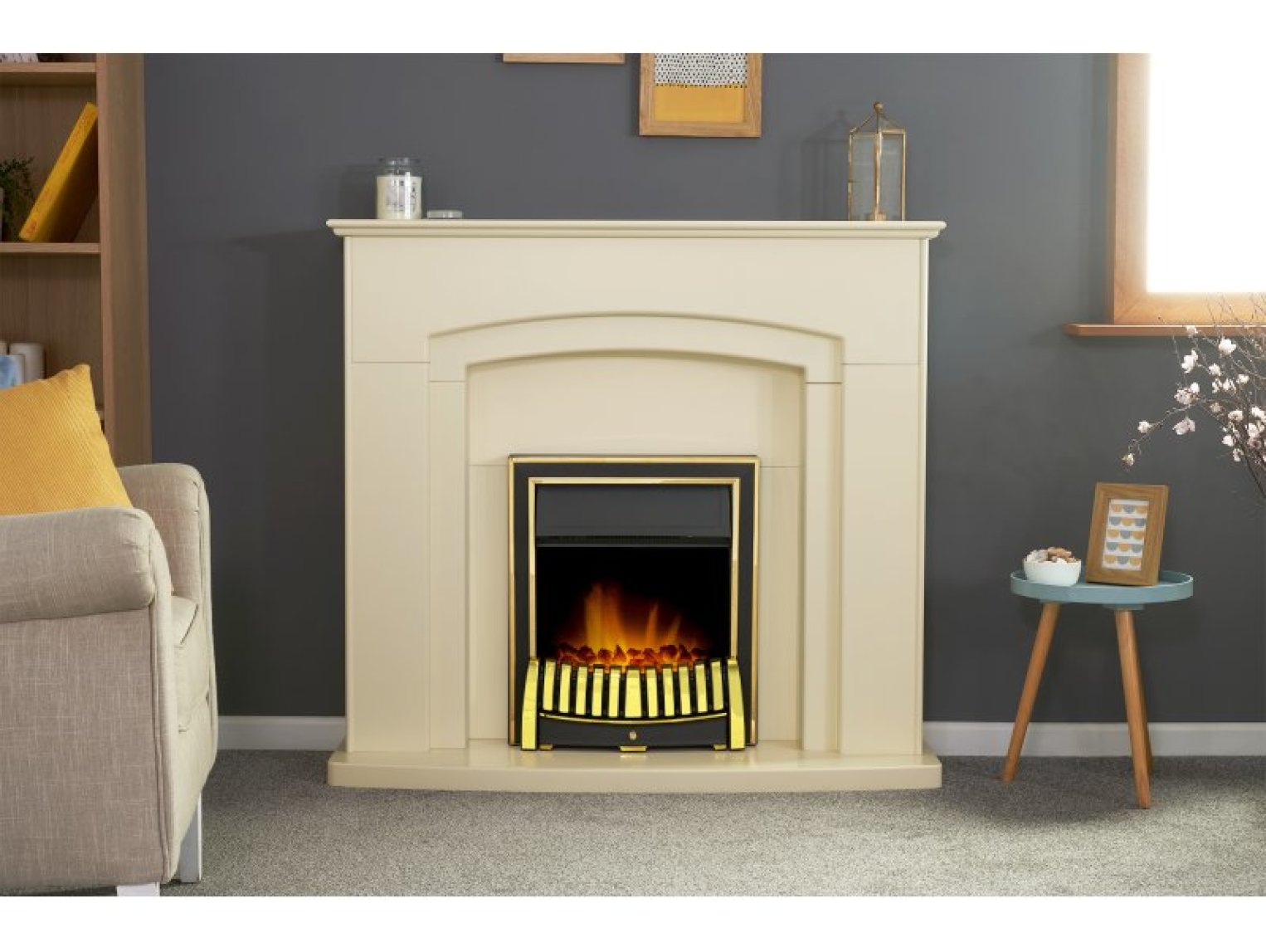 Adam Elan Electric Fire Brass