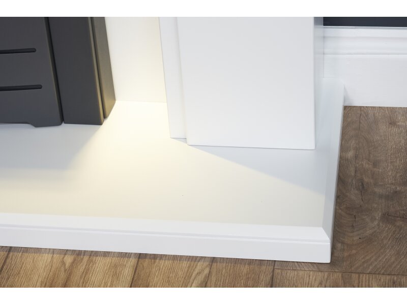 Adam Eltham Fireplace in Pure White with Downlights & Colorado Bio Ethanol in Black, 45 Inch