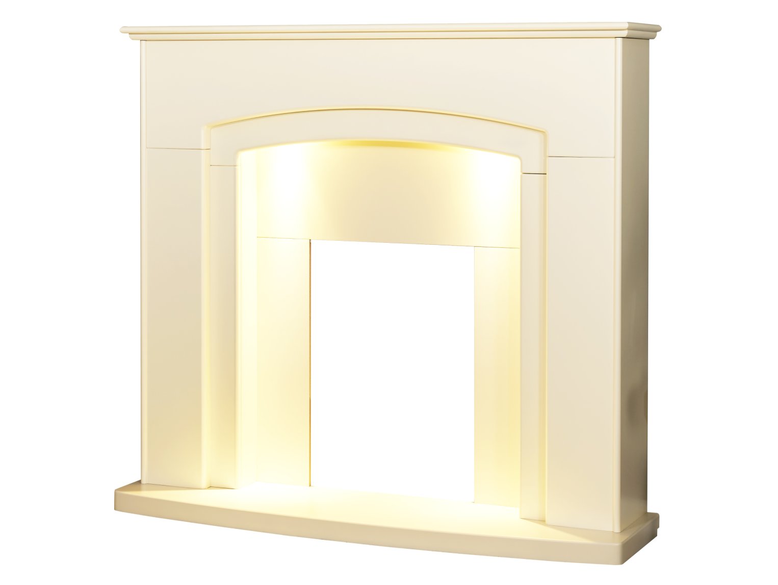 Adam Falmouth Cream Fireplace + Downlights, 49"