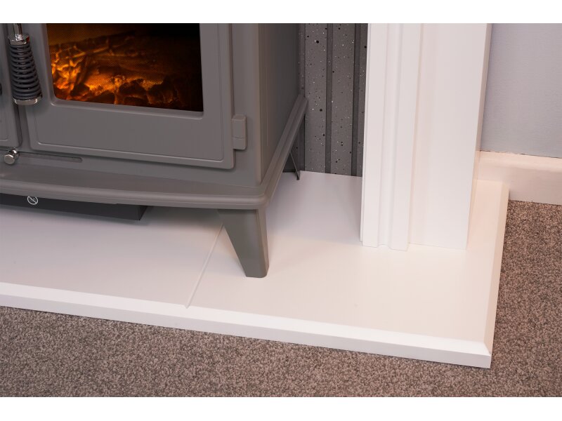 Adam Florence Stove Suite Pure White + Woodhouse Electric Stove Grey, 48"