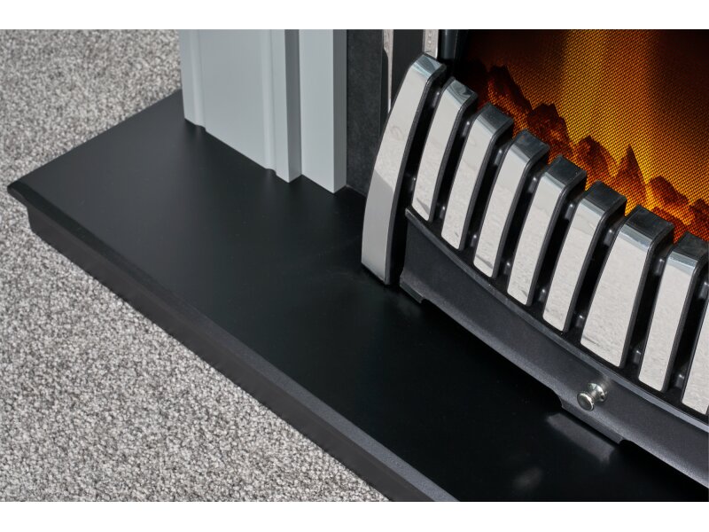Adam Georgian Fireplace Grey + Chrome Elan Electric Fire, 39"