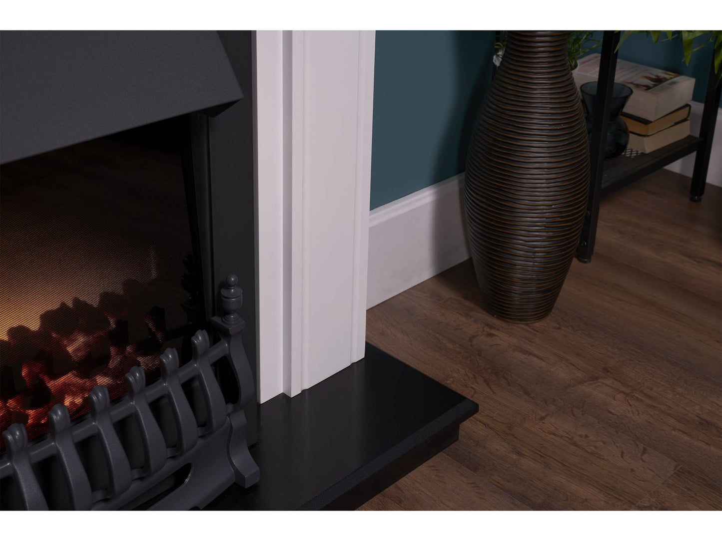 Adam Georgian Fireplace Suite Pure White + Blenheim Electric Fire Black, 39"