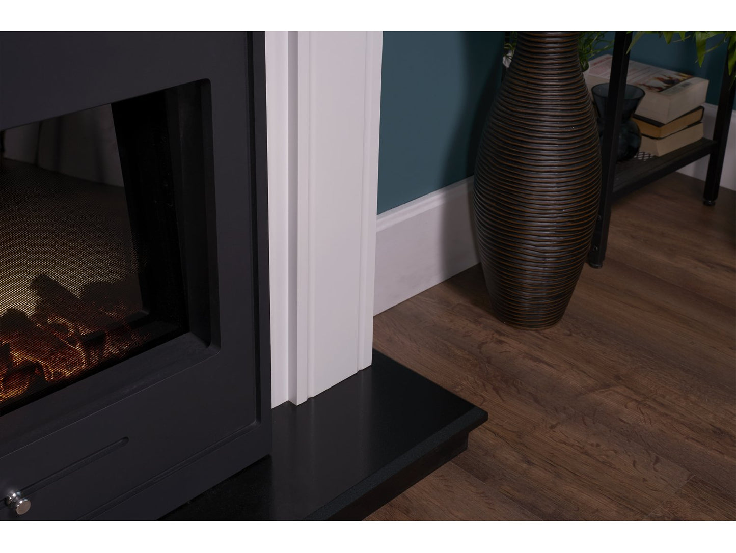 Adam Georgian Fireplace Suite Pure White + Oslo Electric Fire Black, 39"