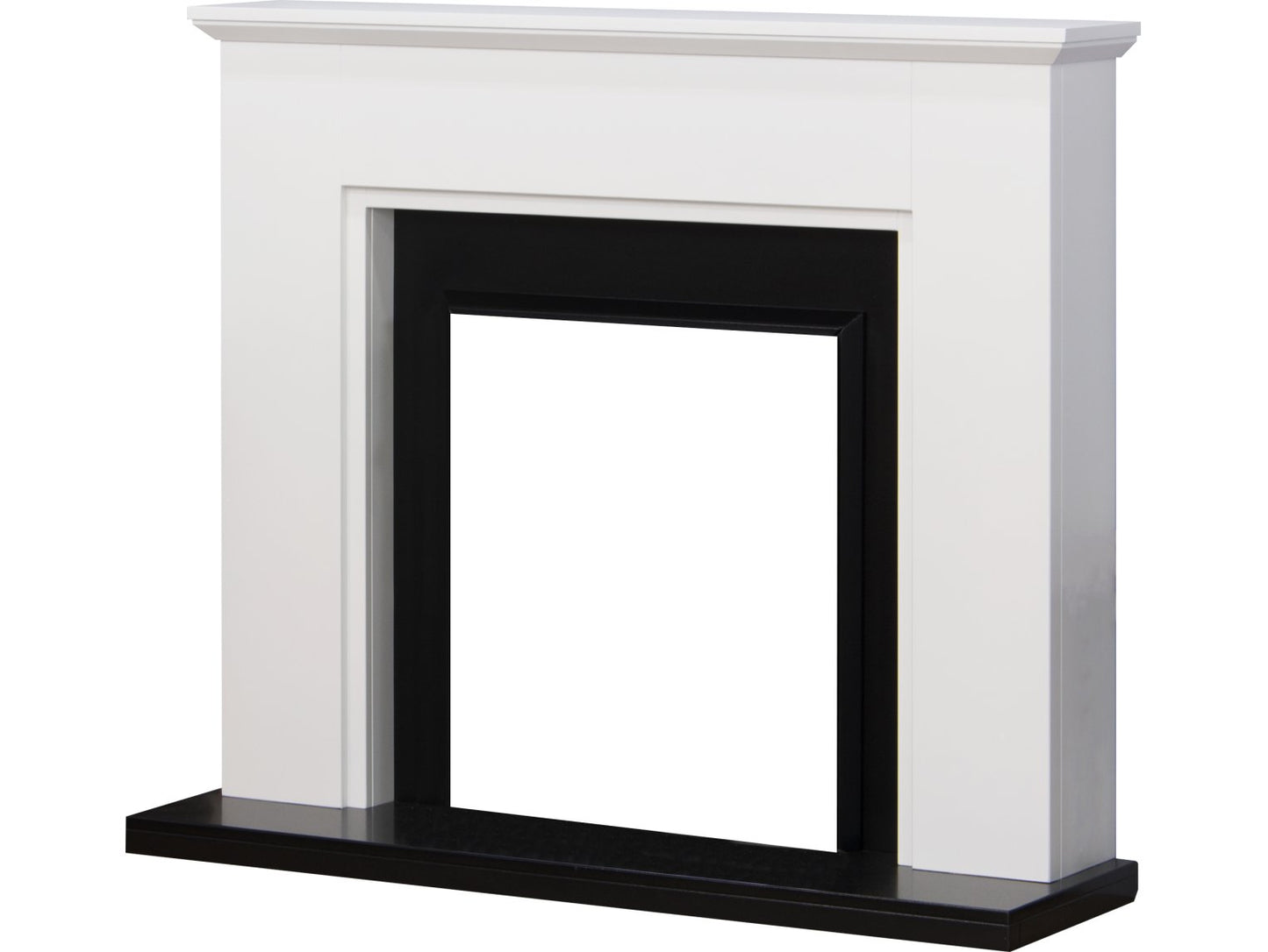Adam Greenwich Fireplace Pure White and Black, 45"
