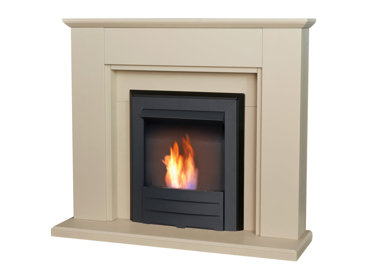 Adam Greenwich Fireplace Suite Stone Effect + Colorado Bio Ethanol Fire Black, 45"