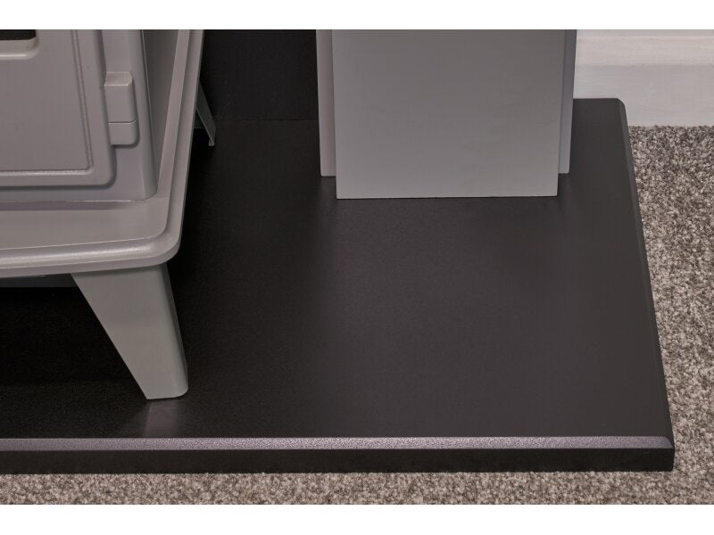 Adam Harrogate Stove Fireplace in Grey & Black w Aviemore Electric Stove in Grey, 39"