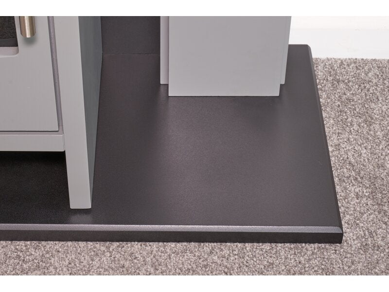 Adam Harrogate Stove Fireplace in Grey & Black w Bergen Electric Stove in Grey, 39"