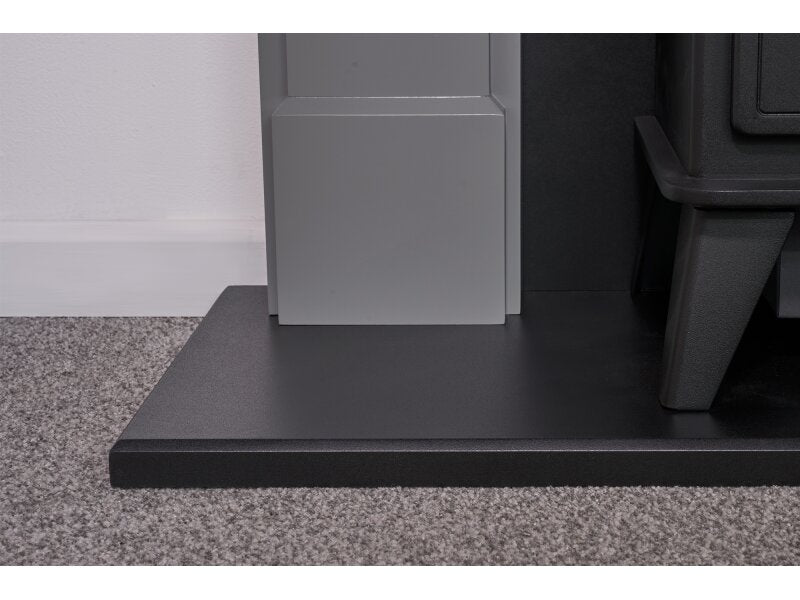 Adam Harrogate Stove Fireplace in Grey & Black w Dorset Electric Stove in Black, 39"