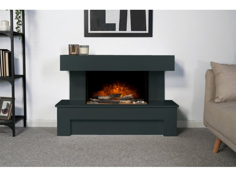 Adam Havana Charcoal Grey Fireplace Suite Remote Control 43 Inch