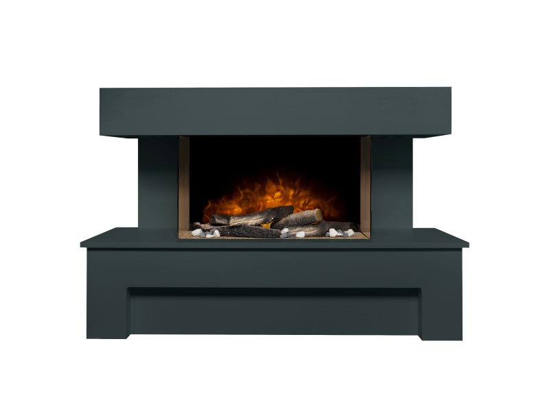 Adam Havana Charcoal Grey Fireplace Suite Remote Control 43 Inch