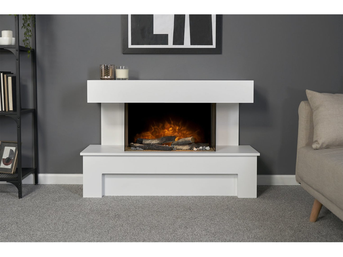 Adam Havana Pure White Fireplace Suite + Remote Control 43"