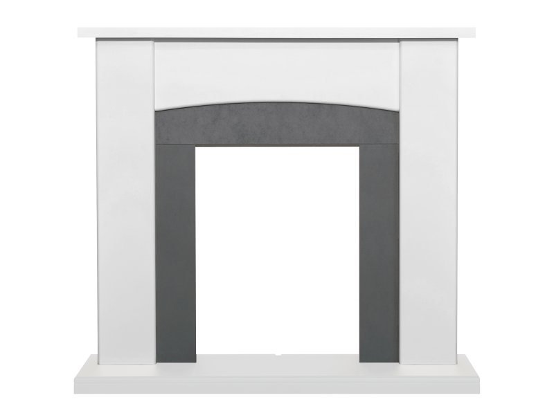 Adam Holden Fireplace in Pure White & Grey/White, 39 Inch