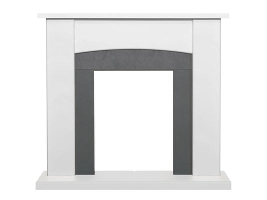 Adam Holden Fireplace in Pure White & Grey/White, 39 Inch
