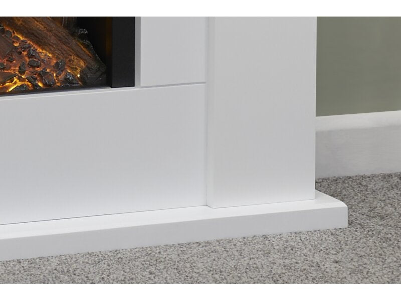 Adam Idaho Electric Fireplace Suite in White, 32 Inch