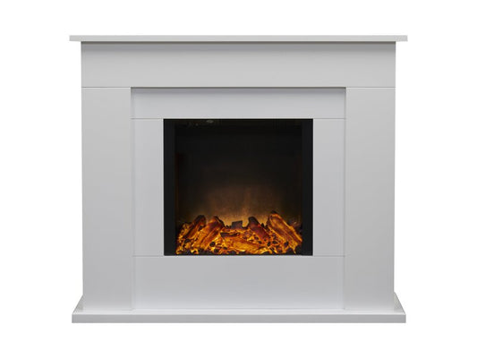 Adam Idaho Electric Fireplace Suite in White, 32 Inch