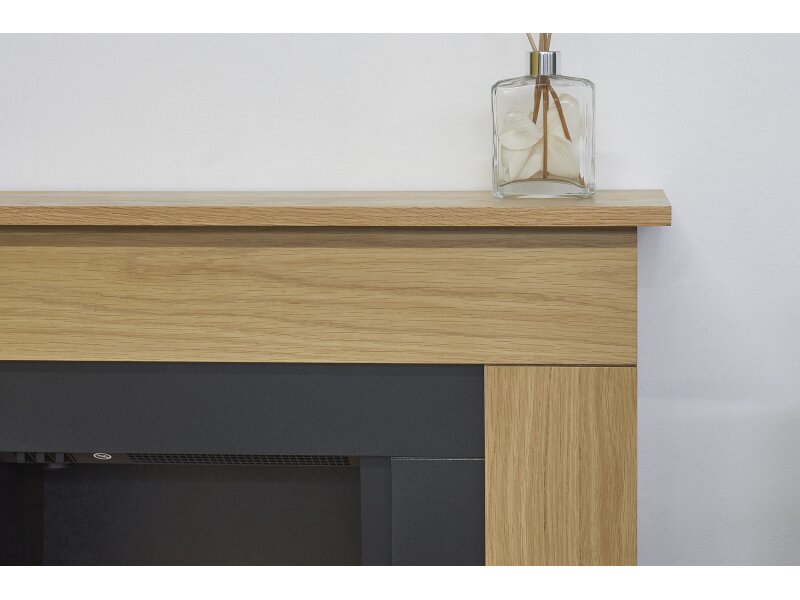 Adam Idaho Electric Fireplace Suite in Oak & Black, 32 Inch