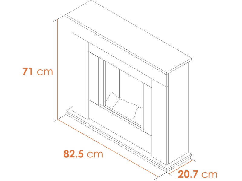 Adam Idaho Electric Fireplace Suite in White, 32 Inch