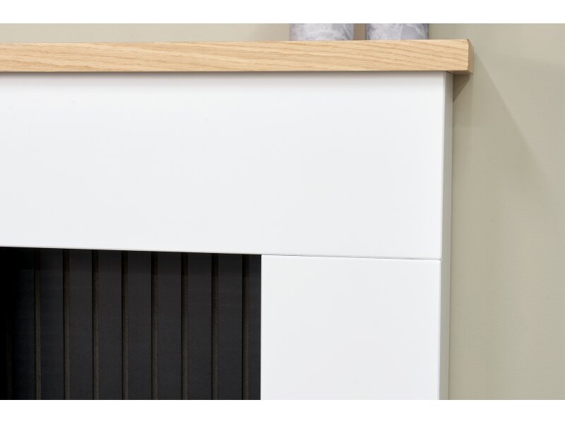 Adam Innsbruck Stove Fireplace in Pure White with Hudson Electric Stove in Black, 45 Inch
