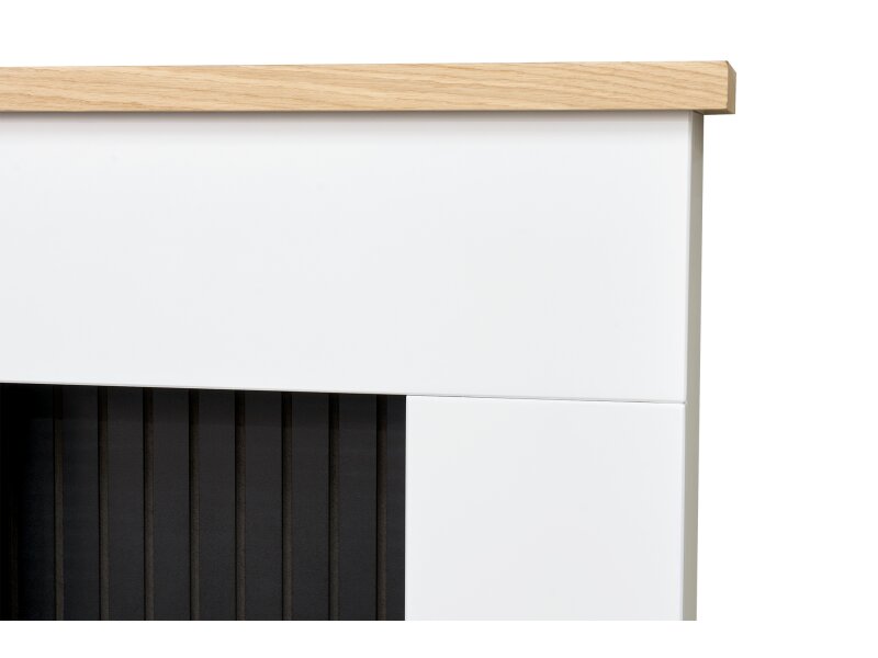 Adam Innsbruck Stove Fireplace in Pure White & Black, 45 Inch