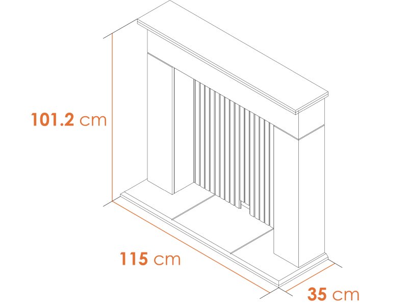 Adam Innsbruck Stove Fireplace in Pure White & Black, 45 Inch