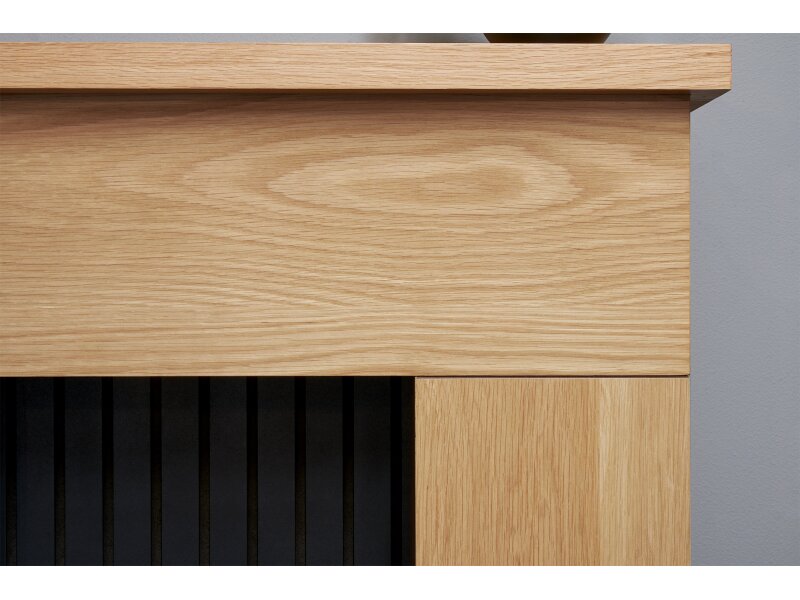 Adam Innsbruck Stove Fireplace in Oak with Aviemore Electric Stove in Black, 45 Inch