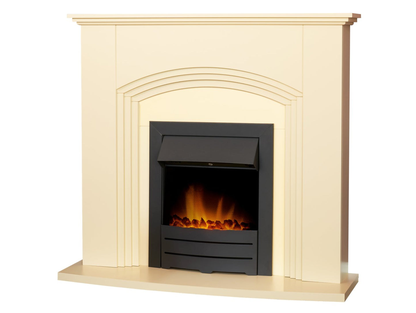 Adam Kirkdale Fireplace Cream + Colorado Electric Fire Black, 45"