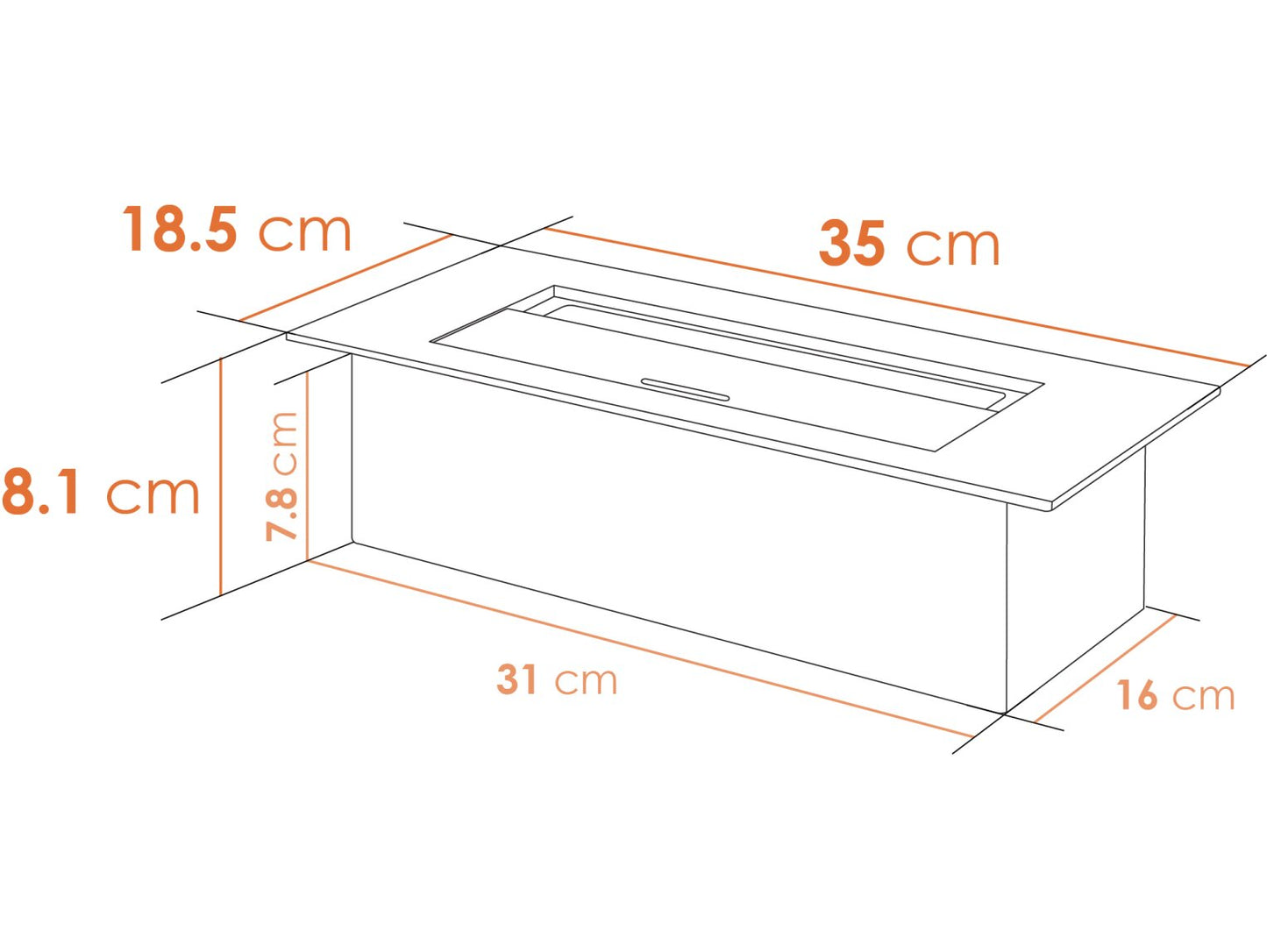 Adam Large Bio Ethanol Burner Stainless Steel, 3 Litre Capacity