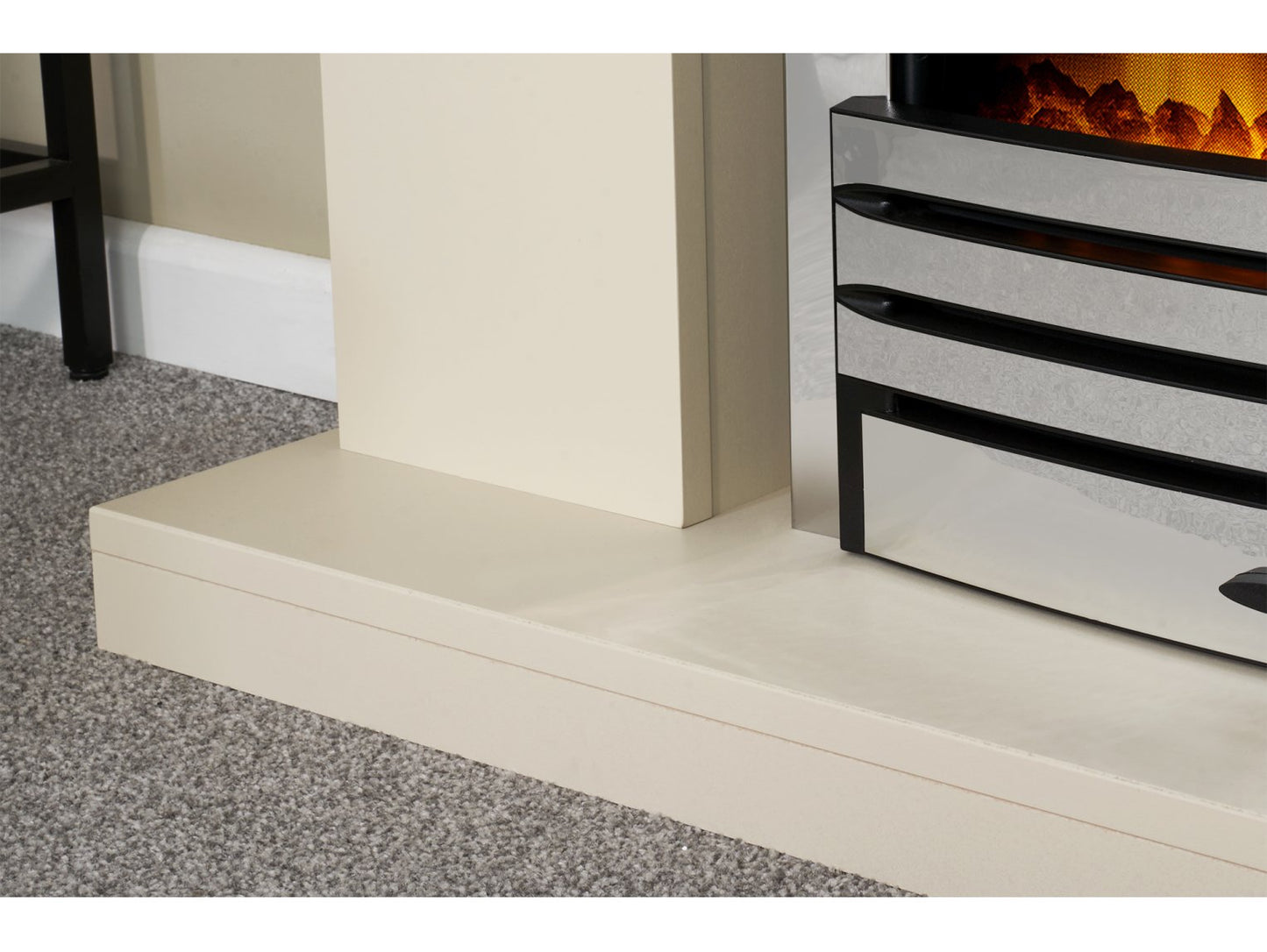 Adam Lomond Fireplace Stone Effect + Eclipse Electric Fire Chrome, 39"