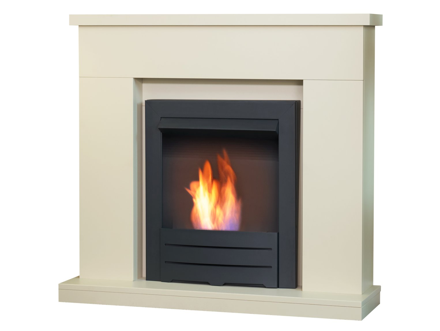 Adam Lomond Fireplace Stone Effect + Colorado Bio Ethanol Fire Black, 39"
