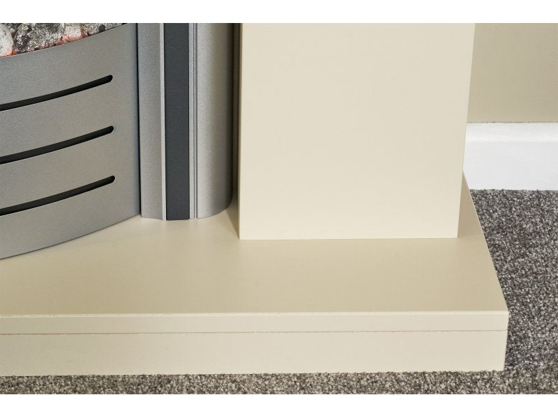 Adam Lomond Fireplace Stone Effect + Lynx 3-in1 Electric Fire Chrome, 39"