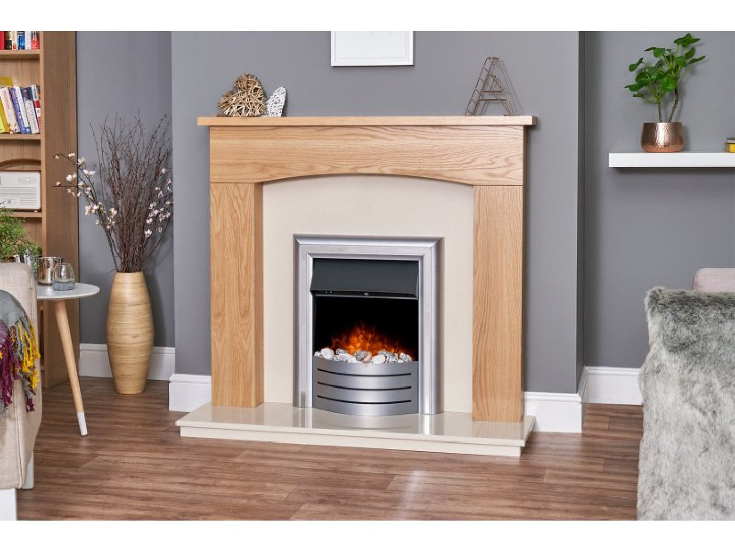 Adam Lynx 3-in-1 Electric Fire Grey