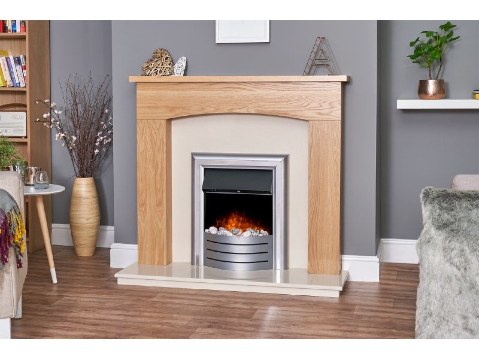 Adam Lynx 3-in-1 Electric Fire Grey