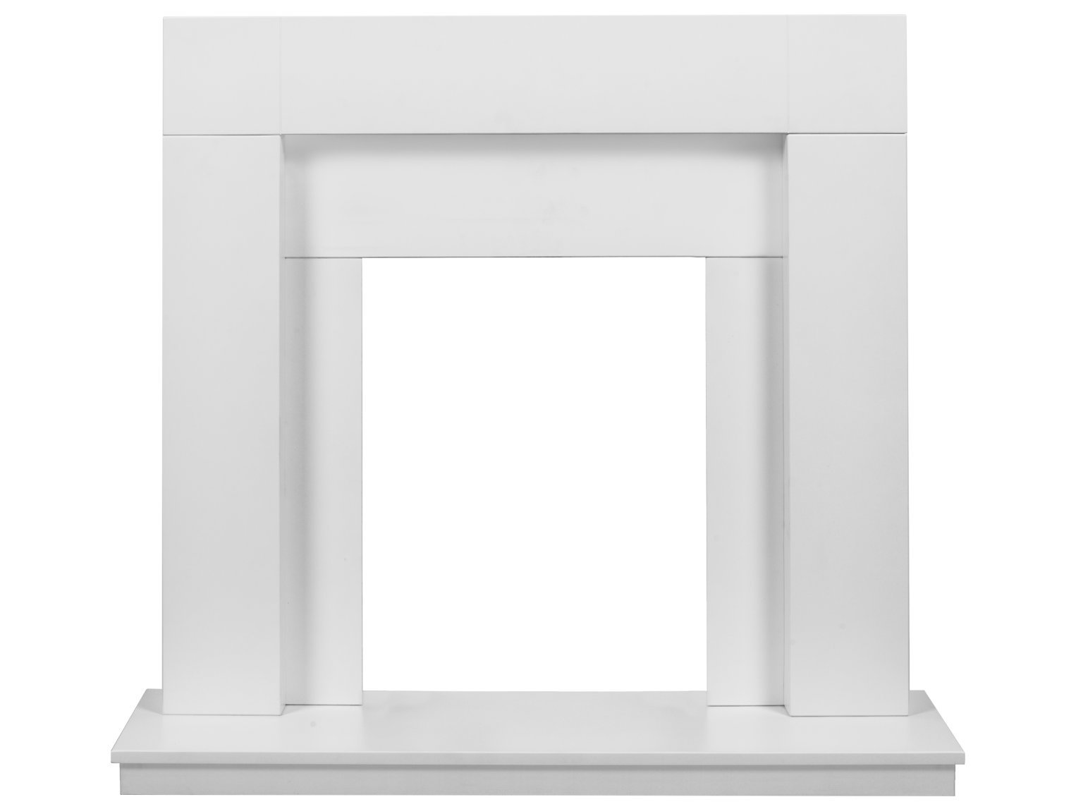Adam Malmo Fireplace in Pure White & Black/Pure White, 39 Inch