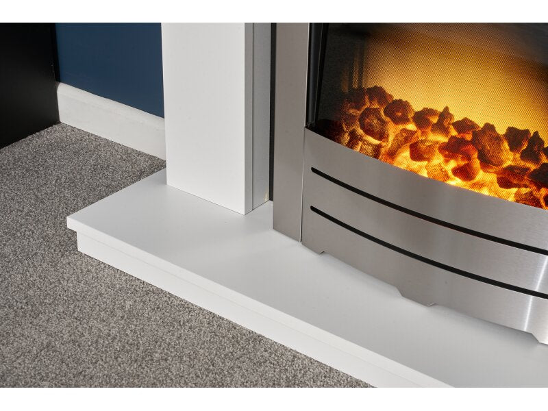 Adam Malmo Pure White & Black/Pure White + Colorado Electric Fire Brushed Steel, 39"