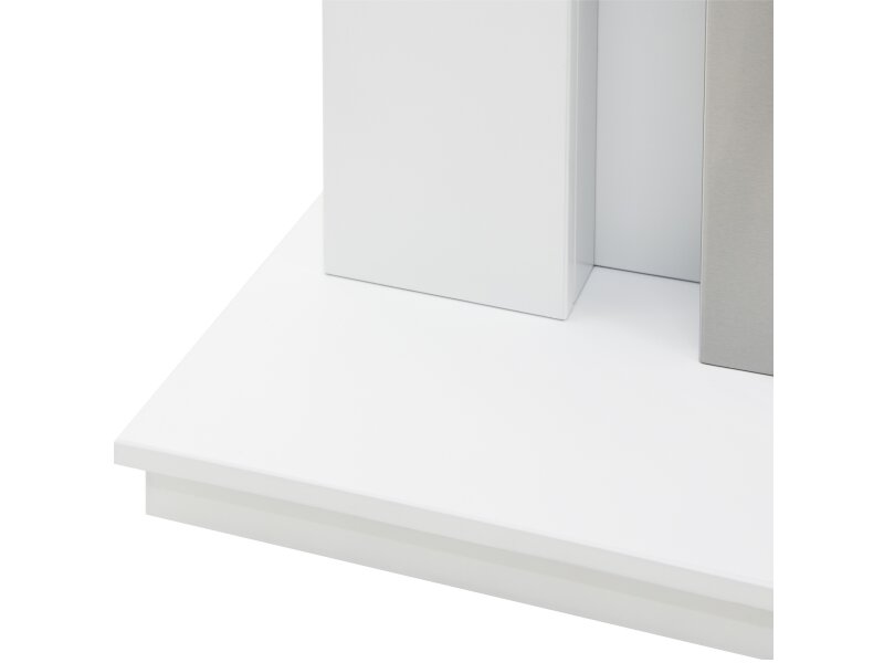 Adam Malmo Pure White & Black + Helios Electric Fire Brushed Steel, 39"