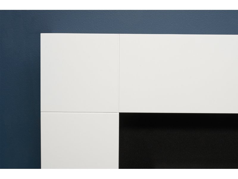 Adam Malmo Pure White & Black + Eclipse Electric Fire in Chrome