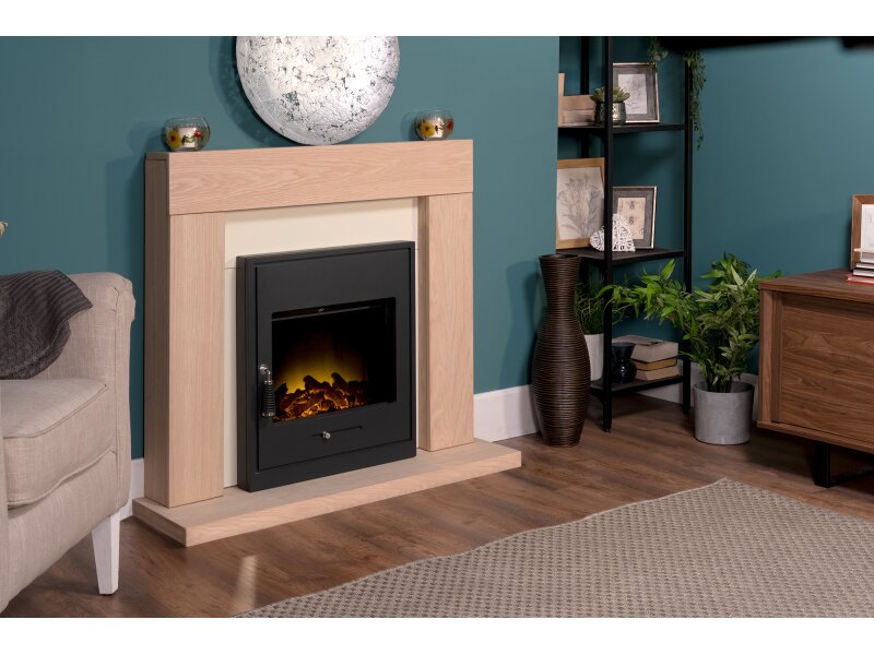 Adam Malmo Oak & Black/Cream + Oslo Inset Electric Stove Black, 39"