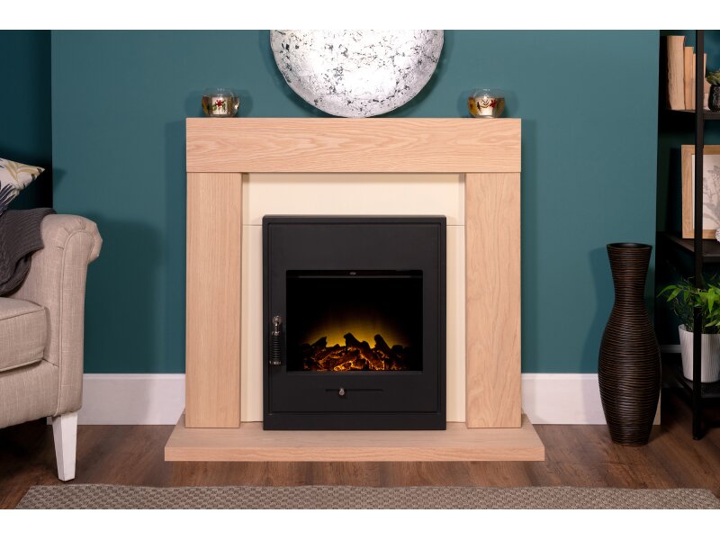Adam Malmo Oak & Black/Cream + Oslo Inset Electric Stove Black, 39"